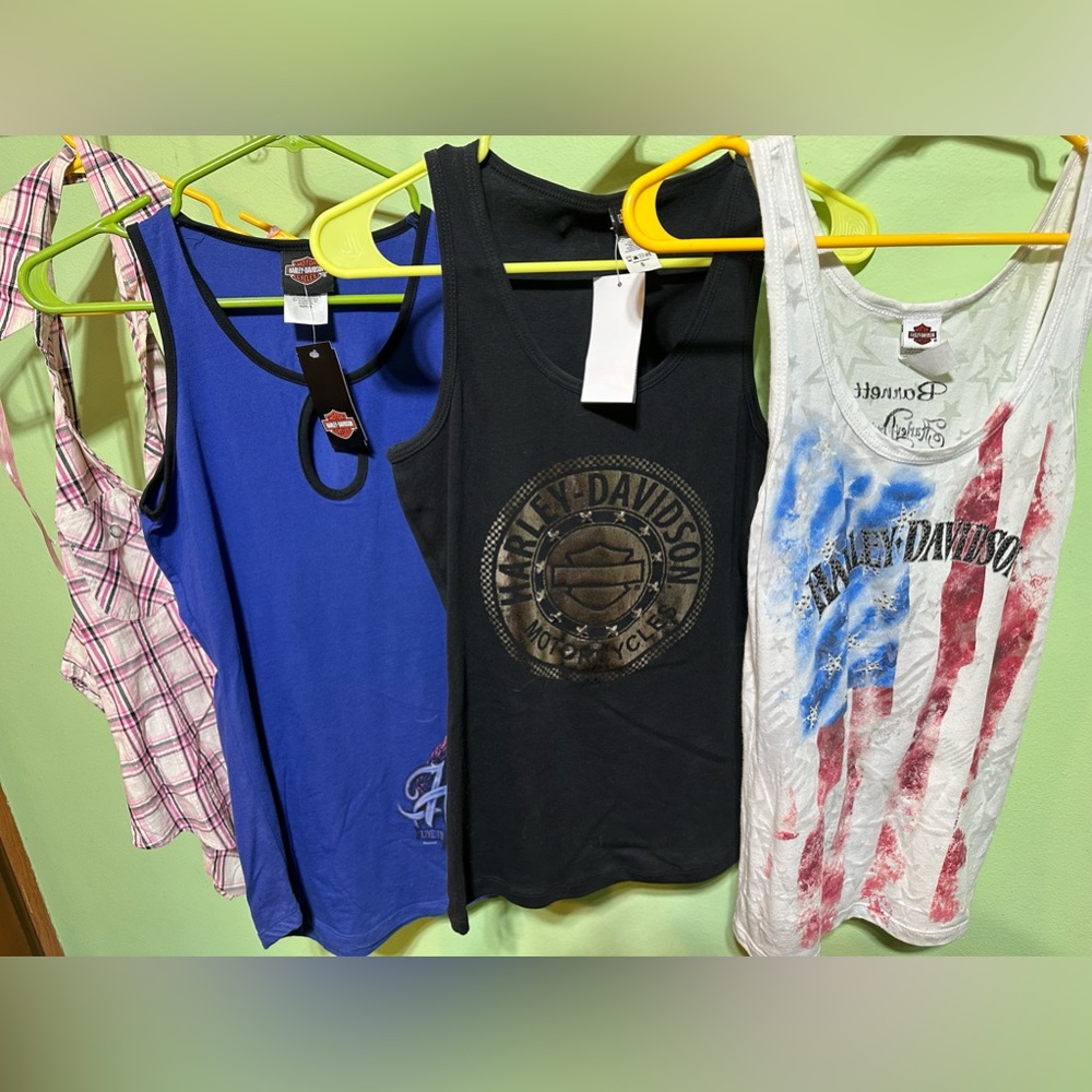 5 Harley Davidson size small S tank tops blouse button up
